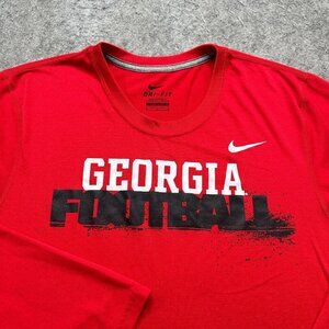 Georgia Bulldogs Nike Shirt Men M Red Long Sleeve Performance Team Issue Crew
